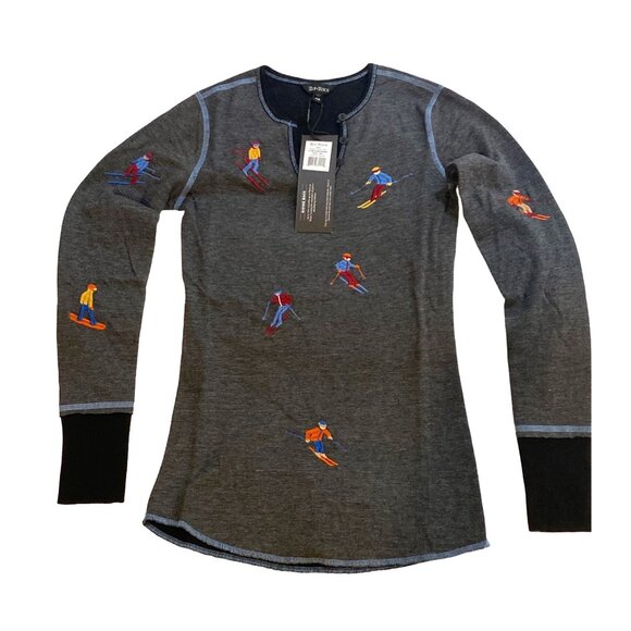 NWT Alp-N-Rock Slope Henley Ski Après Sweater Organic Embroidered Gray XS/S $198 - Picture 16 of 16